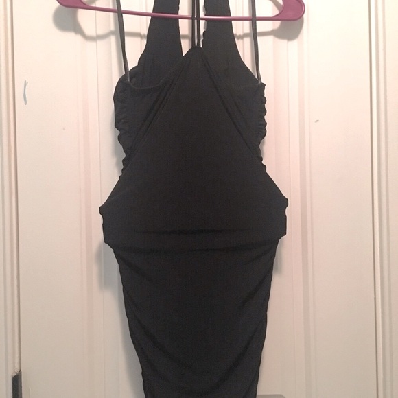Black Ruched Dress - Picture 2 of 3